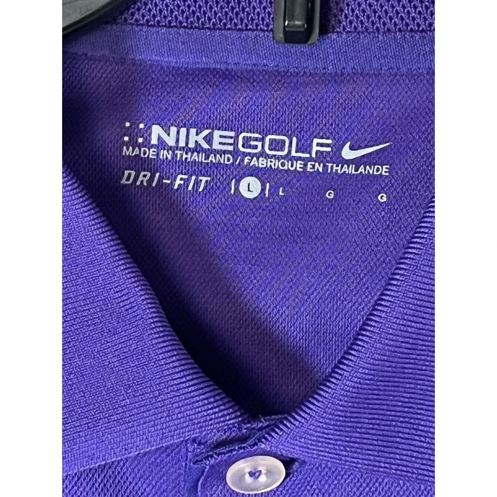 Nike Golf Dri Fit Polo Shirt Mens Size Large Short Sleeve Purple‎ Shirt